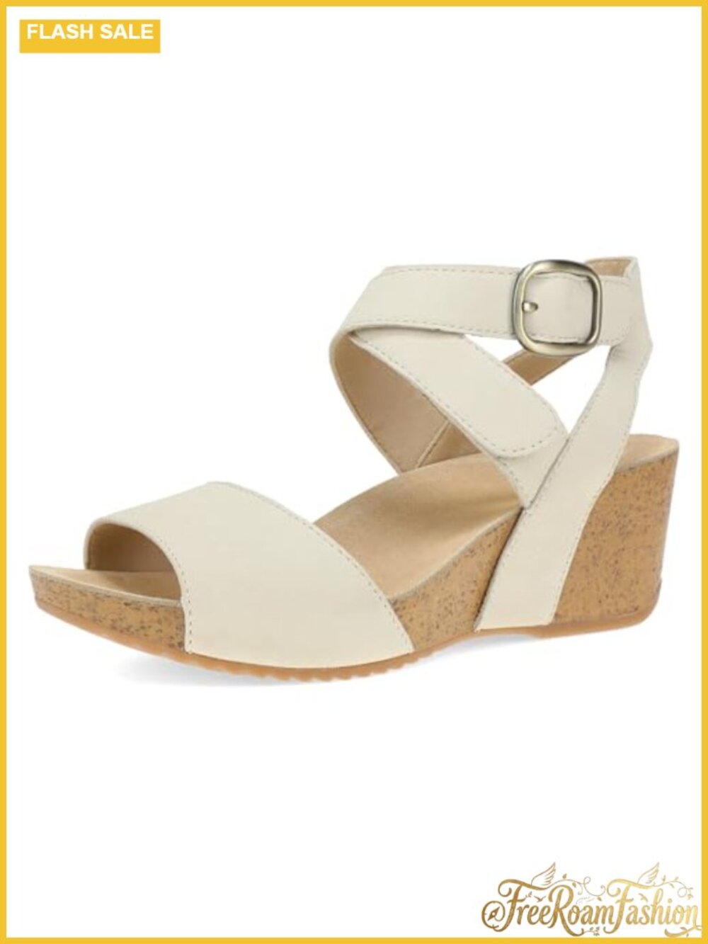 Dansko Saylor Leather Wedge Sandal Adjustable Ankle Strap Open Toe